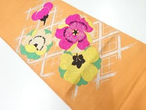 アンティーク　菱に花模様織出し袋帯（材料）